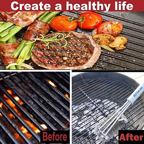 Best BBQ Grill Brush Stainless Steel 18" Barbecue Cleaning Brush w/Wire Bristles & Soft Comfortable Handle - Perfect Cleaner & Scraper for Grill Cooking Grates