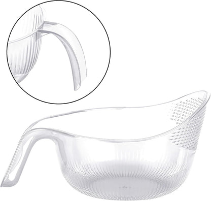 Functional Rice Washing Colander Efficient Draining Bowl Practical Sink Basket PET Suitable for Washing Rice, Clear