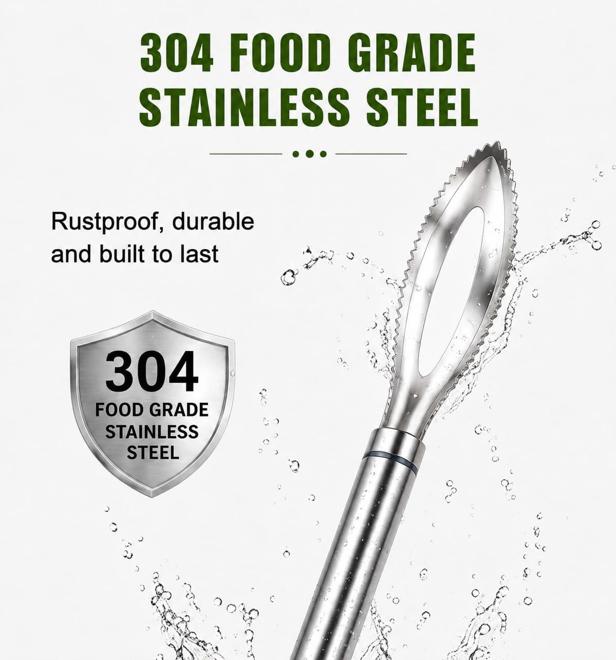 2-Pack Large Fish Scraper, 304 Stainless Steel Fish Scaler, Non-Slip Handle