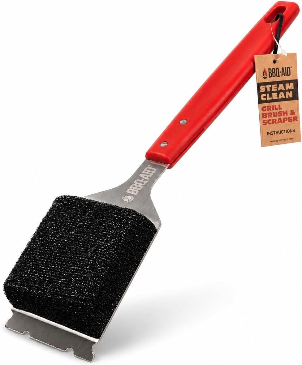 Bristle Free Grill Brush Cleaner and Scraper for Barbecue, Replaceable Head