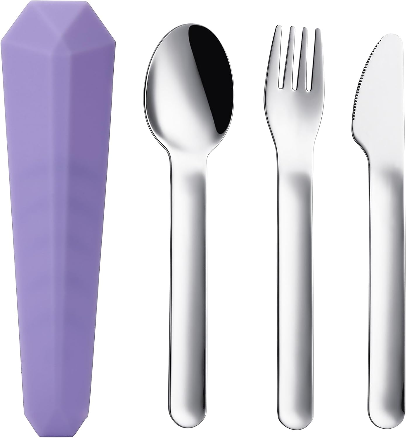 Utensils for Lunch Box Accessories, DEVICO Travel Silverware Set with Case, Camping Flatware Include 18/8 Stainless Steel Knife Fork and Spoon Set, Reusable Portable Cutlery Set for School (Teal)