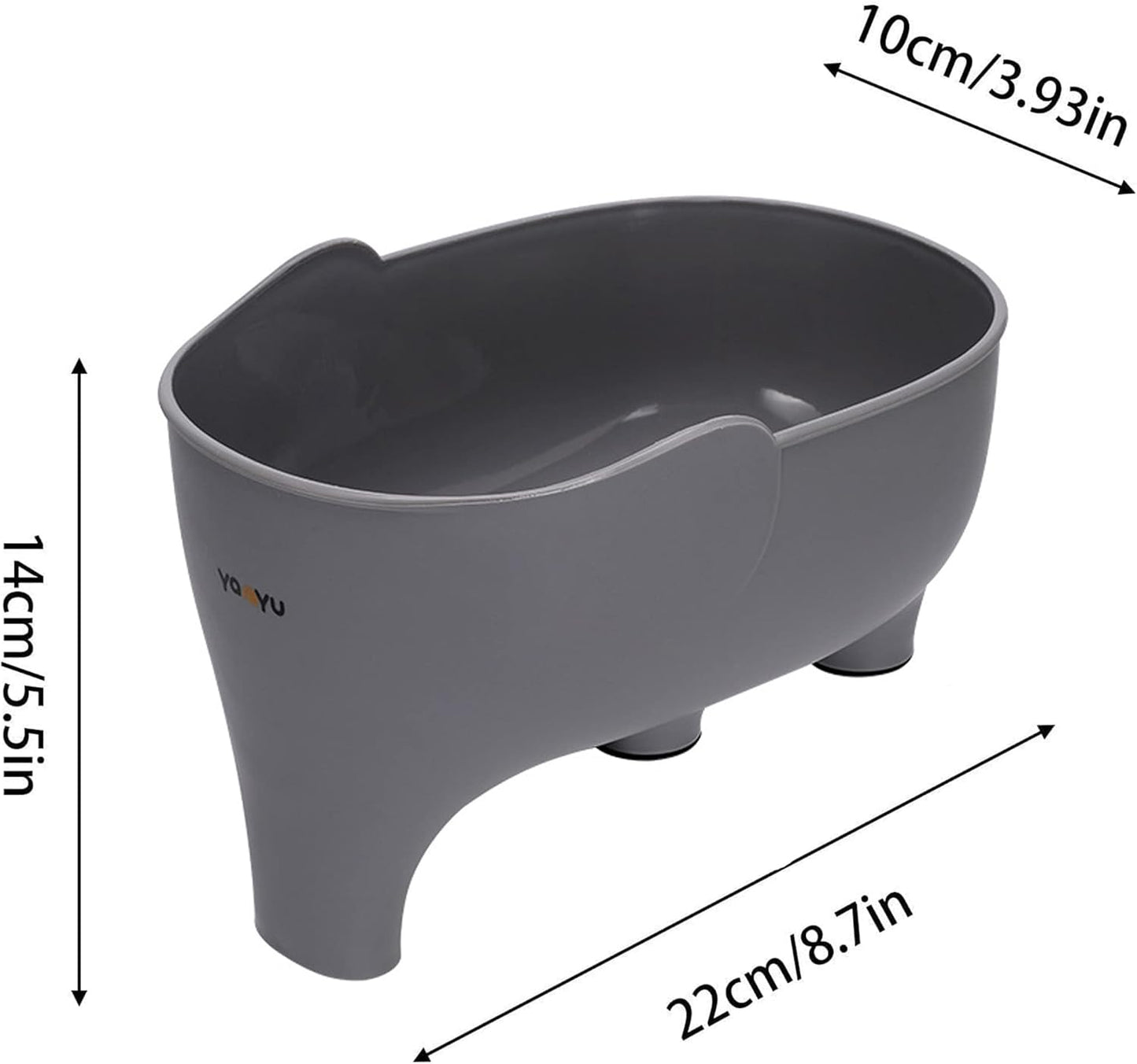 2PCS Vegetables Washing Basket Elephant Drainage Basket Fruit Basket for Draining Pasta Noodles Kitchen, PP Material, 22x14x10cm (Blue & Gray)
