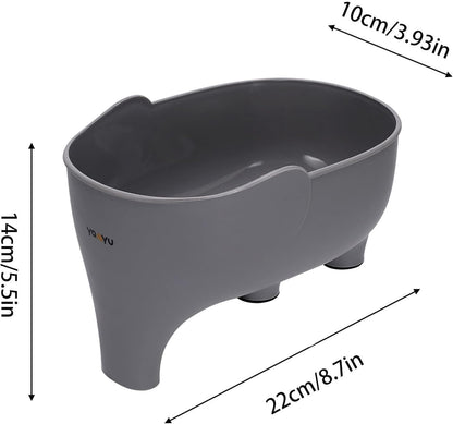 2PCS Vegetables Washing Basket Elephant Drainage Basket Fruit Basket for Draining Pasta Noodles Kitchen, PP Material, 22x14x10cm (Blue & Gray)
