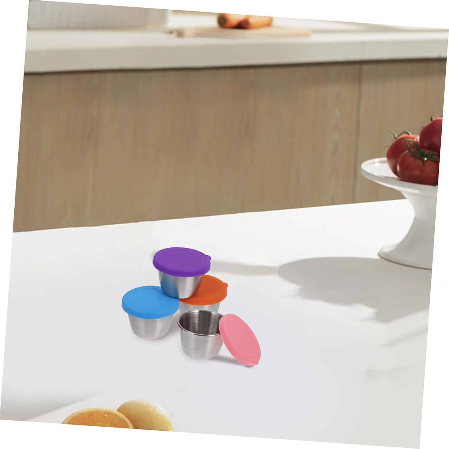 4Pcs Dip Cups with Lids Condiment Containers for Sauces Reusable and Leakproof for Parties Picnics and Meal Prep