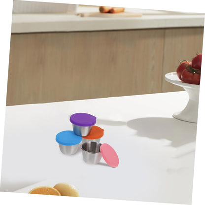 4Pcs Dip Cups with Lids Condiment Containers for Sauces Reusable and Leakproof for Parties Picnics and Meal Prep