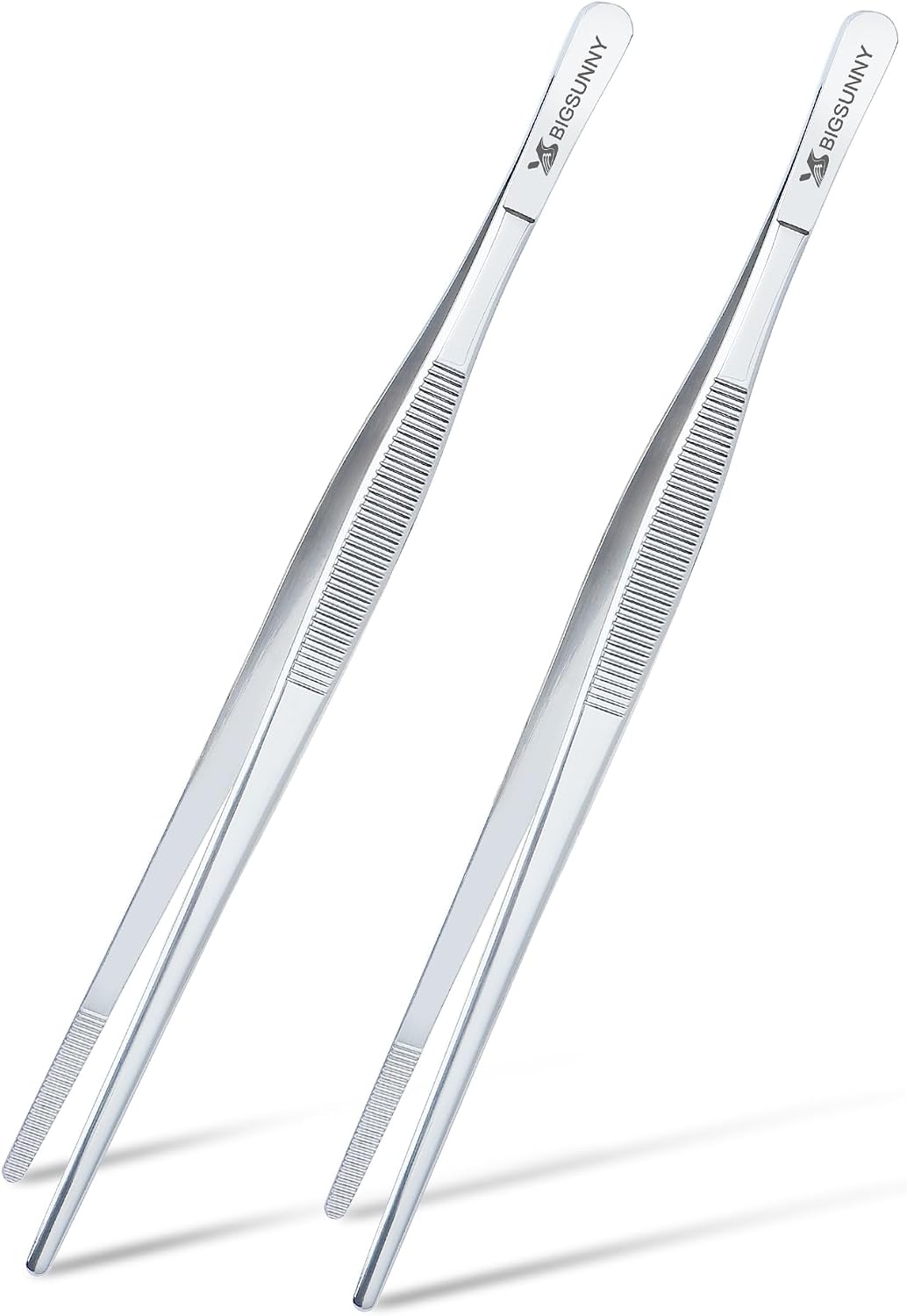 Set of 3 Kitchen Tweezers Fine Tweezer Tongs, MSY BIGSUNNY Stainless Steel Food Tweezers, Precision Serrated Tips Food Tongs (8.5" 10" and 12")