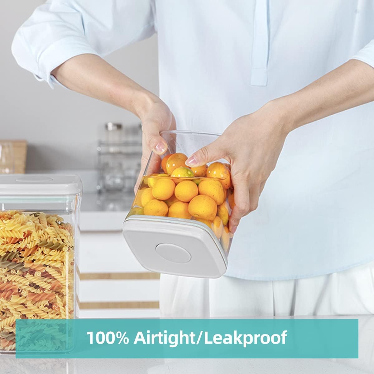 Ankou Airtight Food Storage Container Sets with Lids 6Pcs Pop Containers for Kitchen Pantry Organization BPA-Free Stackable Kitchen Storage Containers for Cereal Flour Sugar (0.5, 1.2, 1.8qt)*2