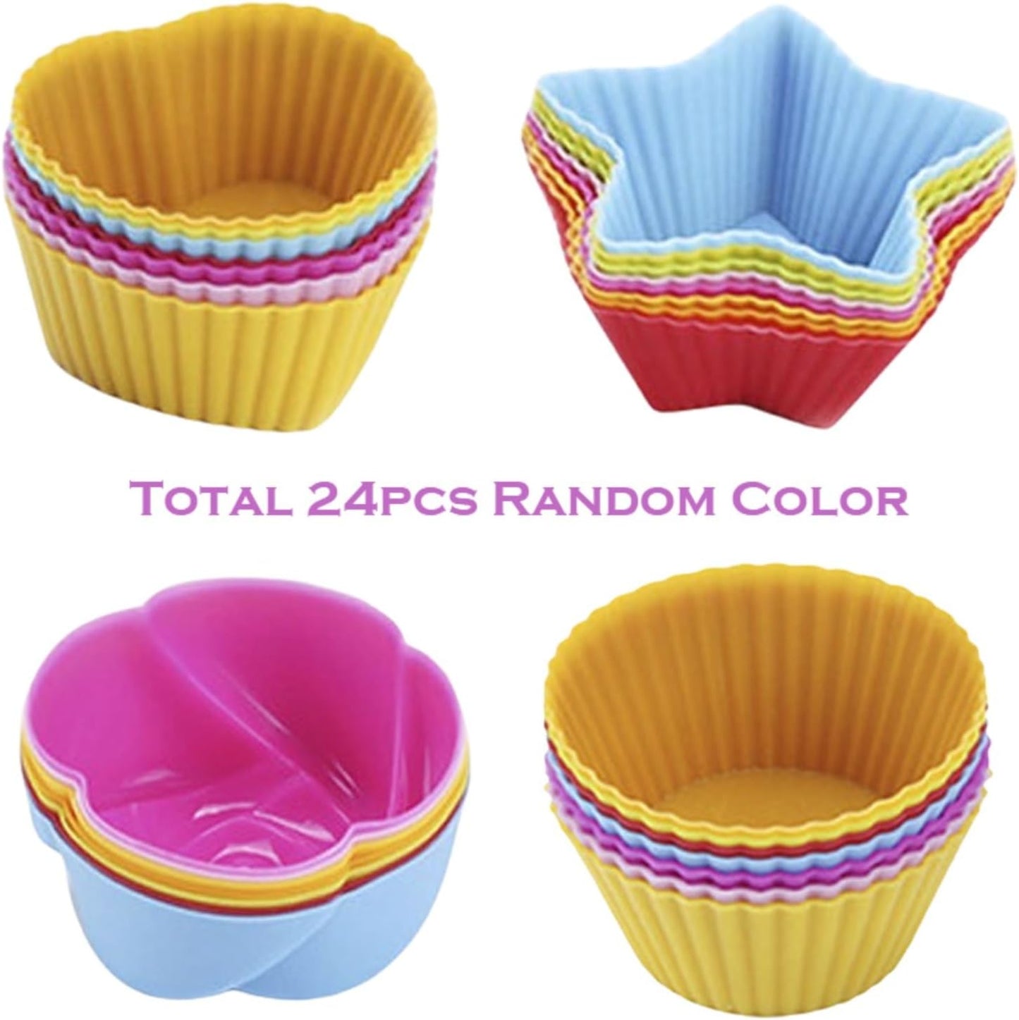 12pcs Reusable Silicone Muffin Cups & Cupcake Molds – Non-Stick Baking Tools for Perfectly Shaped Treats – Heat Resistant & Durable – For Home Bakers