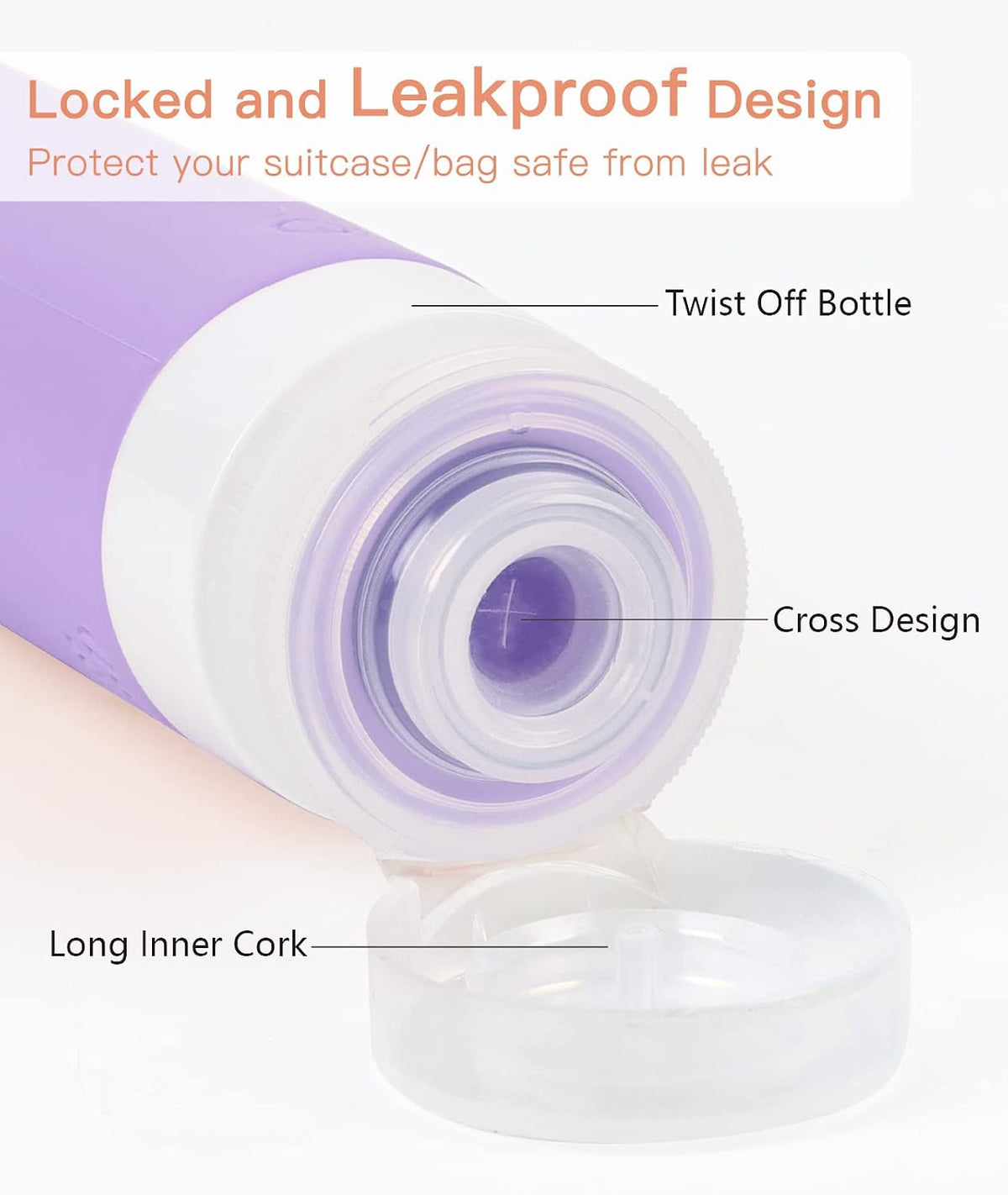 Quatish Travel Bottles for Toiletries, Original Patented Leakproof 3 oz Tsa Approved Travel Size Containers, BPA Free Silicone Shampoo and Conditioner Bottles, Camping Essentials
