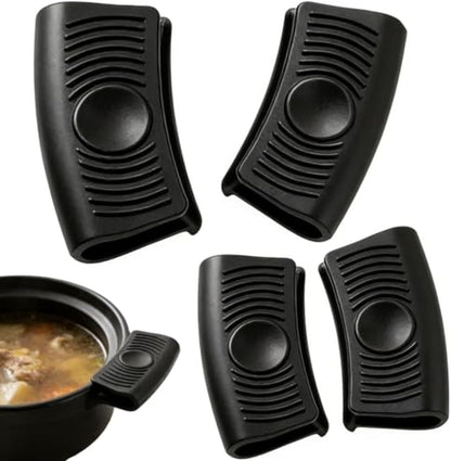 4Pack Silicone Pot Holders and Hot Plate Gripper,Cast Iron Pan Handle Covers,Hot Skillet Nonslip Handle Covers, Silicone Pot Gripper for Enameled Griddles Casserole Frying Pans Cookware