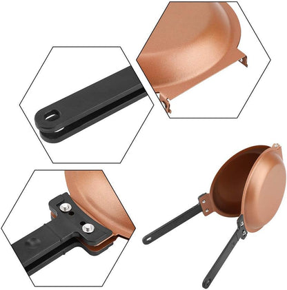 Double Sided Frying Pan, Nonstick Baking Pancake Pan with Flip Design Fried Egg Pancake Maker for Fluffy Pancakes Omelette Maker Frittata Maker