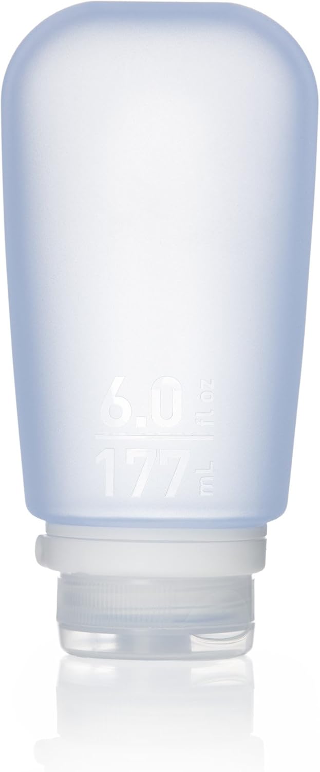 humangear GoToob+ (XL) | Refillable Silicone Travel Bottle | Locking Lid | Food-Safe Material | Blue, XL (6 fl.oz.; 177ml)