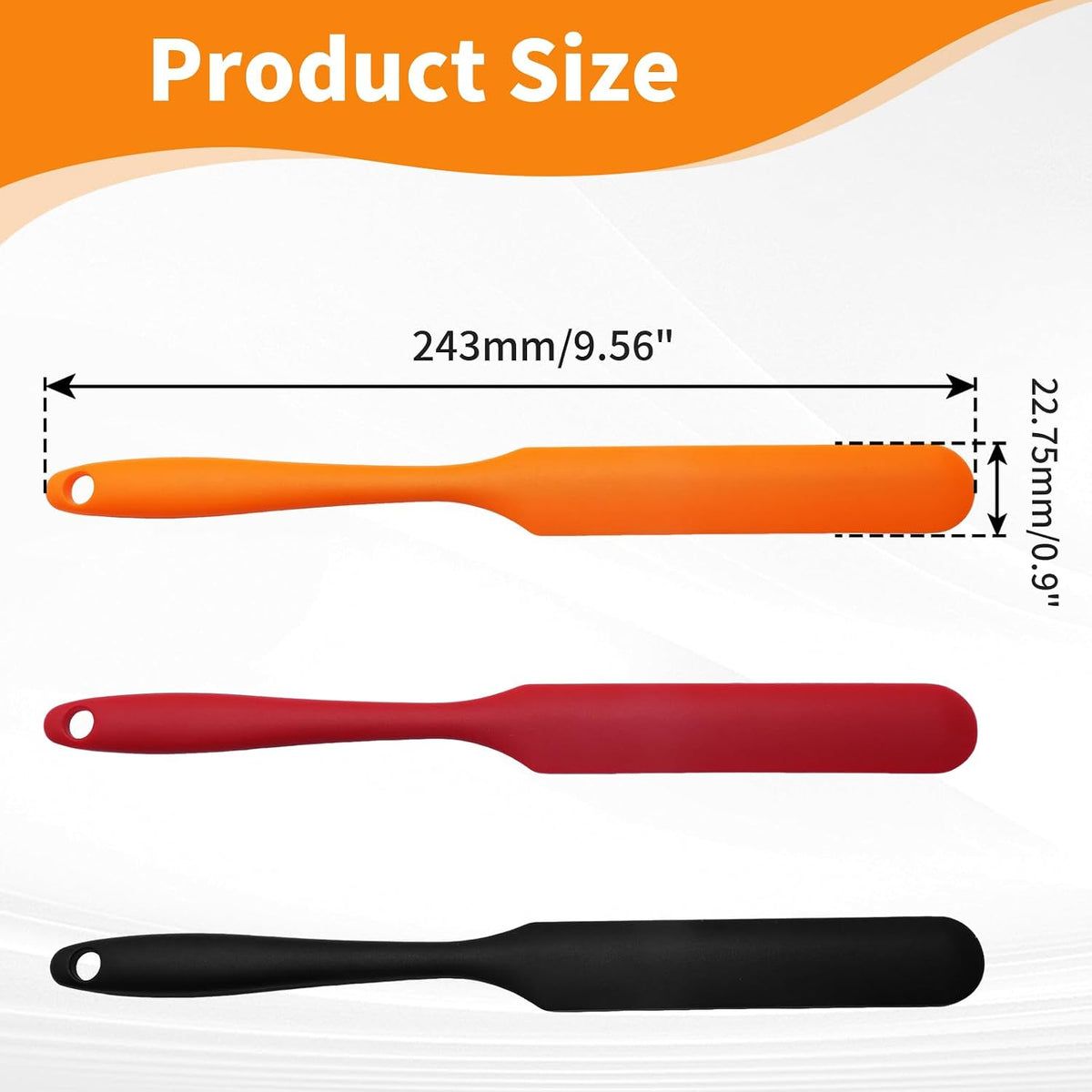 Silicone Jar Spatula Set 3Pcs, Purple, Pink, Green