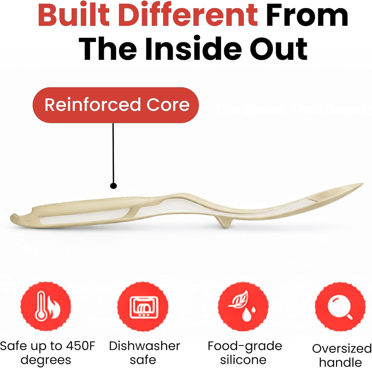 Salbree Seamless Silicone Spatula Spoon Multifunction Scoop Kitchen Spoon