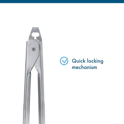 EDLUND 3-Pack Tong Set – Commercial Grade Stainless Steel Tongs (7", 9", 12"), Heavy Duty Grip, Locking Mechanism, Made in USA
