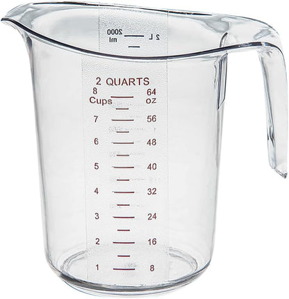 Restaurantware Plastic Measuring Cup - Chef 101 Measuring Jug with Dual Unit Markings, Dishwasher Safe - Clear Measuring Cup for Kitchen, Restaurants