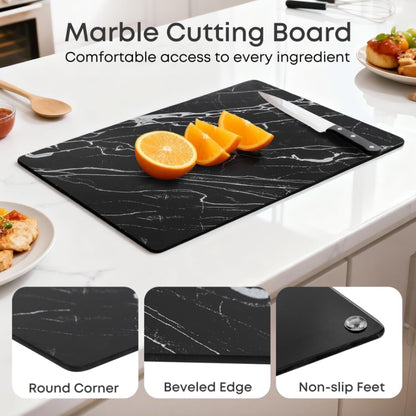 Murrey Home Glass Cutting Board Set for Kitchen Counter, Tempered Glass Chopping Boards Dishwasher Safe, Small Clear Countertop Tray, 16"x12"x2PC
