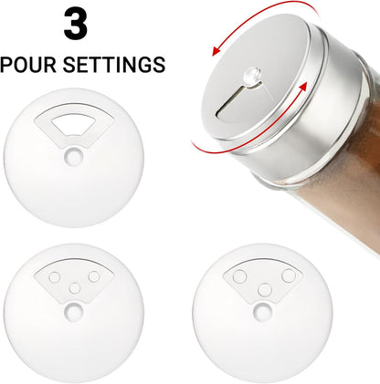 Segarty Spice Jars, 3 oz Spice Bottles with Shaker Lids, Glass Empty Seasoning Containers with Adjustable Pour Holes for Kitchen Spice Storage Stainless Steel Flow Top Salt and Pepper Shakers