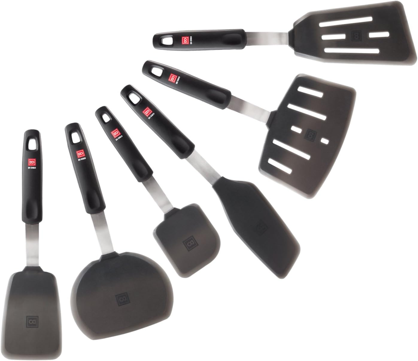 DI ORO Spatulas for Kitchen Use - Forever Warranty - 600°F Heat-Resistant Silicone - Turner Spatula Set for Cooking - BPA Free Wide Pancake Spatulas - Egg Flippers for Nonstick Cookware Safe (3pc)