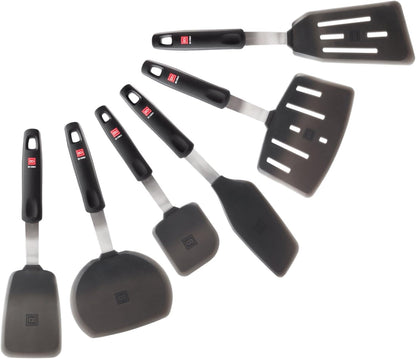 DI ORO Spatulas for Kitchen Use - Forever Warranty - 600°F Heat-Resistant Silicone - Turner Spatula Set for Cooking - BPA Free Wide Pancake Spatulas - Egg Flippers for Nonstick Cookware Safe (3pc)