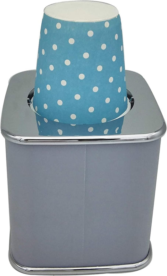 Cup Dispenser, Disposable Paper Cup Dispenser for 3 Ounce or 5 Ounce Bath Cups, with 20 pcs 3 oz Cups Sliver