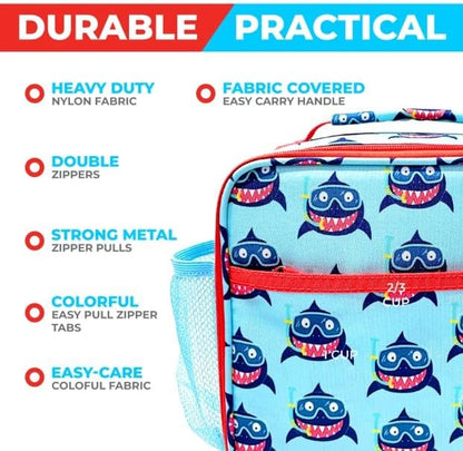 Bento Box with Stainless Steel Thermo, Insulated Lunch Bag, Ice Pack Set for Kids - 5 Compartments, Lunches or Snack Container for Girls, Toddlers Daycare Pre-School, Kindergarten Purple Unicorn