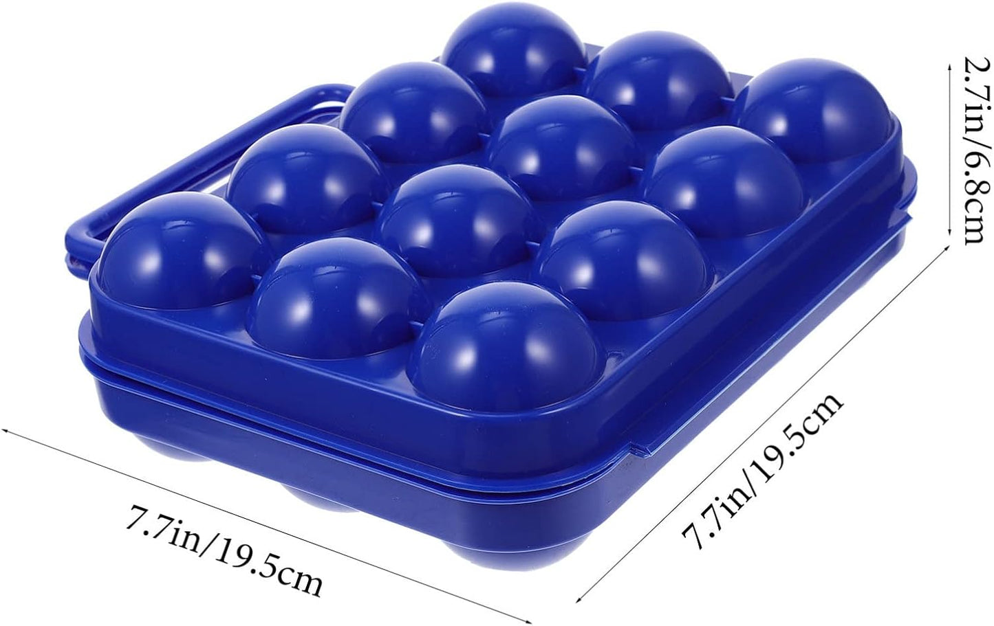 Yardwe 2pcs 12 Egg Container Outdoor Camping Egg Holder Portable Eggs Carrier with Handle Egg Storage Box for Outdoor Picnic Home Fridge Refrigerator Blue