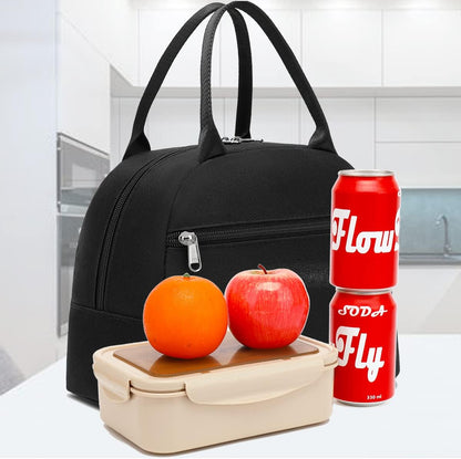 FlowFly Insulated Lunch Cooler Bag - Tote Bag Organizer for Women/Men, Black - Colors B