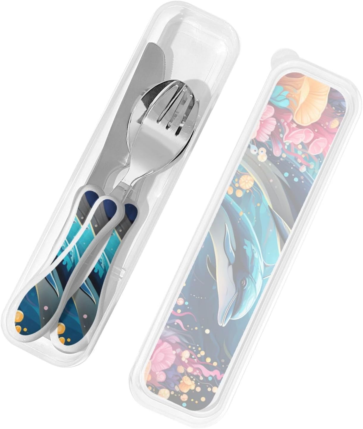 3-Piece Kids Silverware Set With Storage Case, Stainless Steel Reusable Children Safe Knife Spoon Fork Set Classic Cocktail Children Flatware Set For Kids Lunch Box