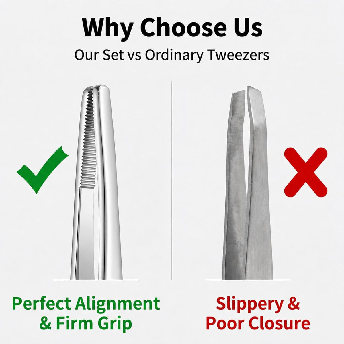4-Piece Kitchen Tweezers, Long & Mini Precision Cooking Tongs