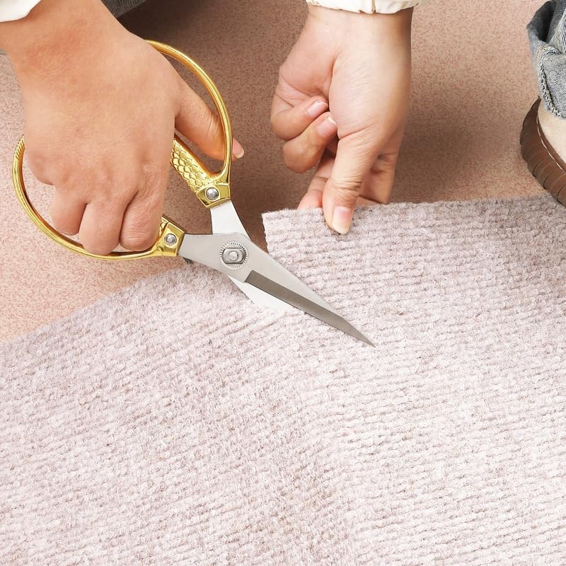 All purpose scissors heavy duty - for kitchen, office, home use, multipurpose Industrial grade scissors (rose gold)