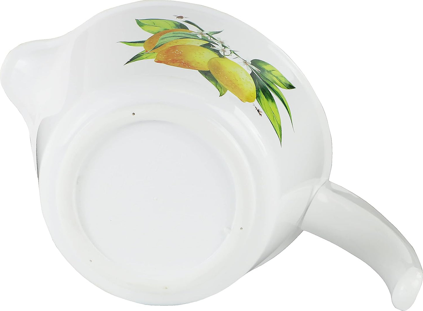 Batter Bowl With Pour Spout, Non-Slip Base,Space Saving Detachable Handle with Lid, 2 QT Heavy Duty BPA-Free Microwave & Dishwasher Safe (Fresh Lemons)
