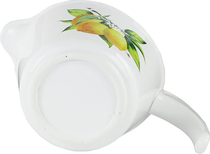 Batter Bowl With Pour Spout, Non-Slip Base,Space Saving Detachable Handle with Lid, 2 QT Heavy Duty BPA-Free Microwave & Dishwasher Safe (Fresh Lemons)
