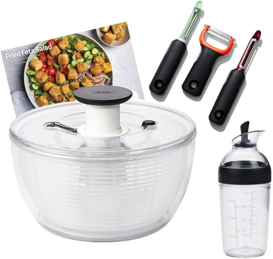 OXO Good Grips Salad Spinner - 3-Piece Peeler & Salad Dressing Shaker Set