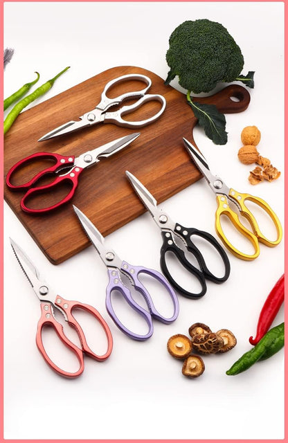 Heavy Duty Sharp Kitchen Scissors, Dishwasher Safe, Cooking Shears for Meat, Chicken, Fish, Poultry, Herb, Bread (Red)