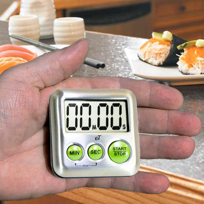 Elegant Digital Kitchen Timer Stainless Steel - Loud Alarm Model eT24 Plum