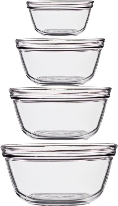 Anchor Hocking 10 Piece Mixing Bowl Set, Nesting Serving Bowls & Mixing Bowls (1 oz, 2 oz, 4 oz, 6 oz, 10 oz, 16 oz, 1 Qt, 1.5 Qt, 2.5 Qt, 3.5 Qt)