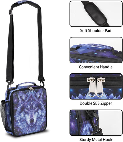 cfpolar Skull Skateboard Lunch Box for Boys Girls, Insulated Lunch Bags for Kids Reusable Mini Cooler Lunch Tote Lunchbox Thermal Meal Tote Kit with Shoulder Strap for Work School Picnic