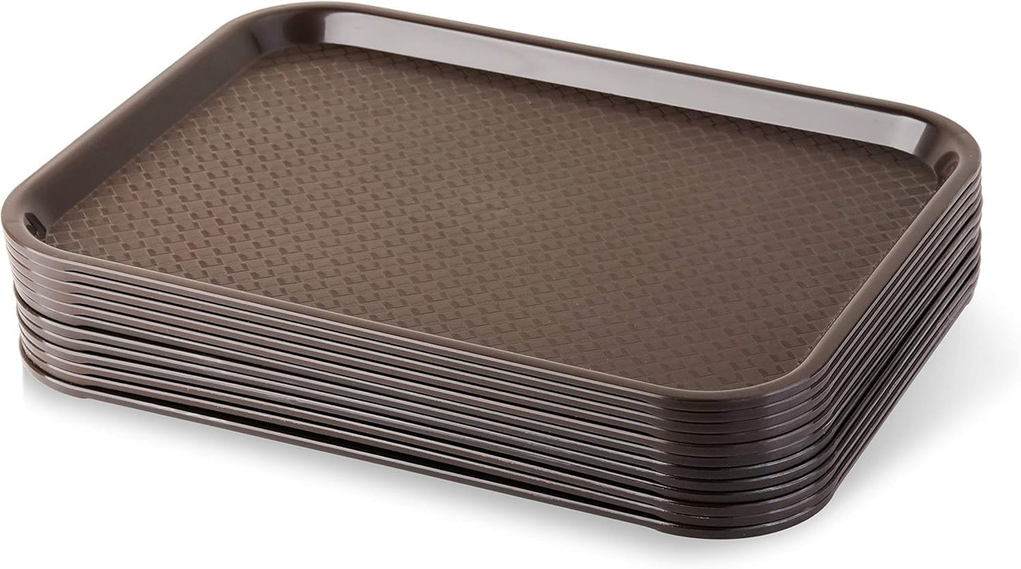 New Star Foodservice Fast Food Tray, Set of 12 (Black, 12 by 16-Inch)