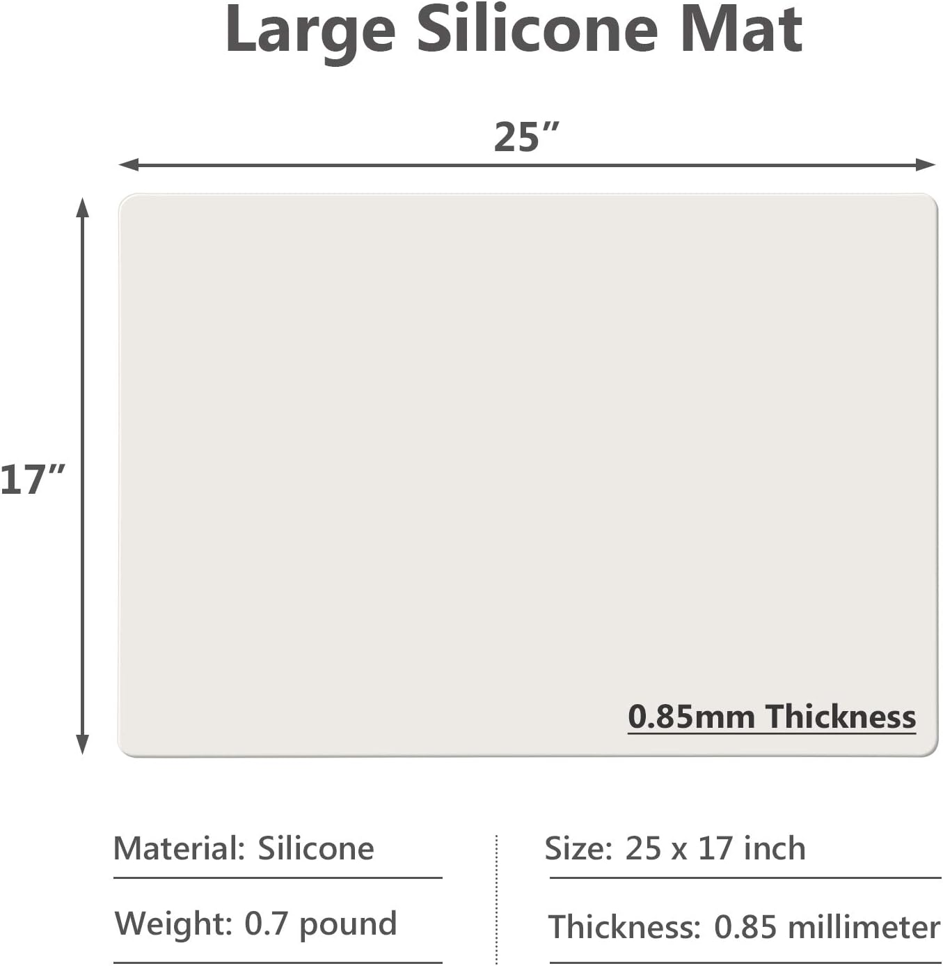Gartful Extra Large Silicone Mats for Countertop, 28" by 20" Multipurpose Mat, Counter Table Protector, Desk Saver Pad, Placemat Nonstick Nonskid Heat-Resistant Pad, Black