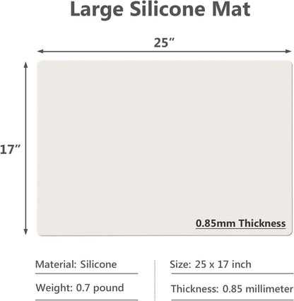 Gartful Extra Large Silicone Mats for Countertop, 28" by 20" Multipurpose Mat, Counter Table Protector, Desk Saver Pad, Placemat Nonstick Nonskid Heat-Resistant Pad, Black