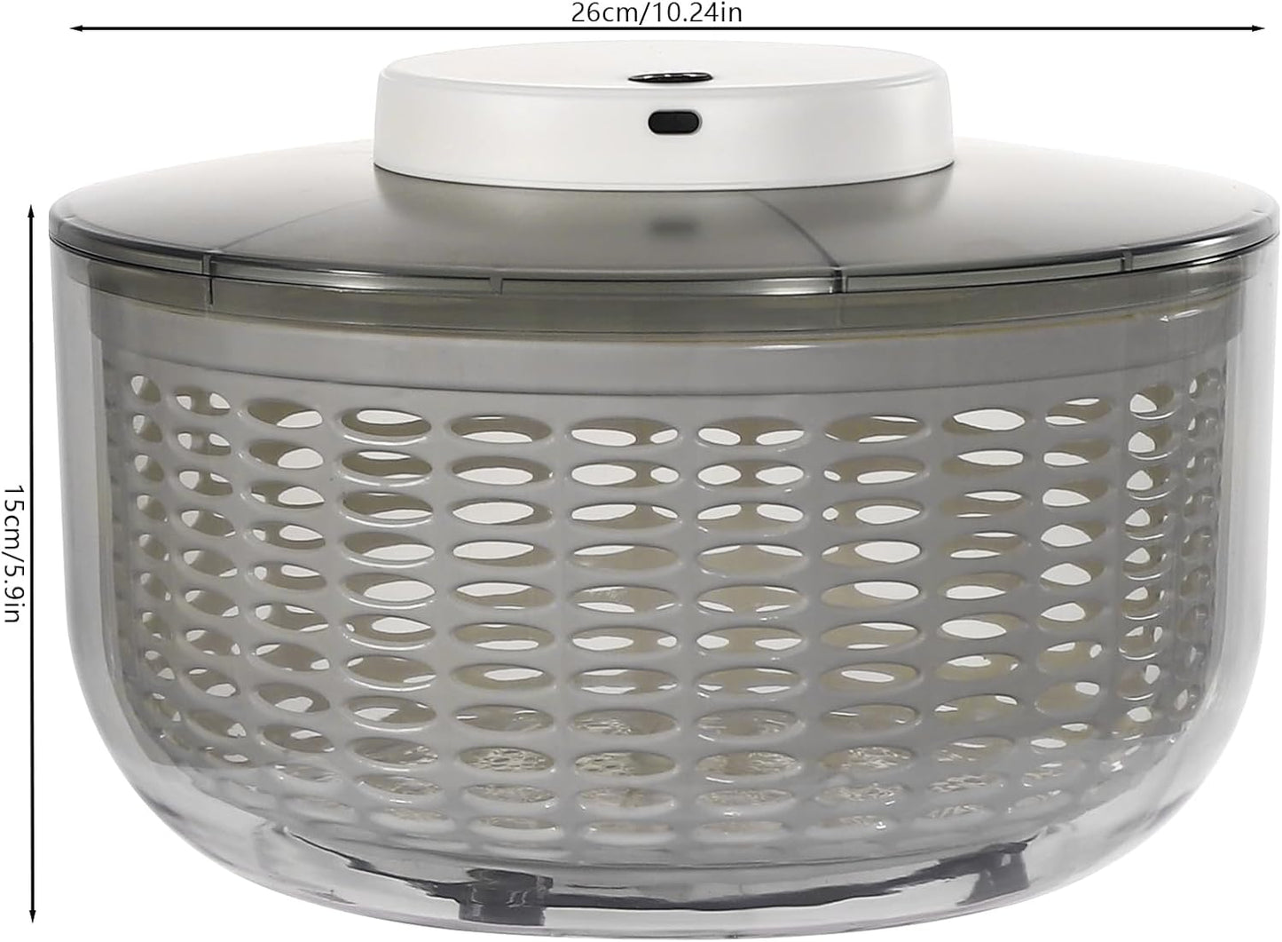 Electric Salad Spinner 6.34 Quart, USB Rechargeable Automatic Lettuce Spinner with One-Button Start, Large Capacity Vegetable Washer and Dryer for Kitchen, Salad Greens, Fruits, Herbs
