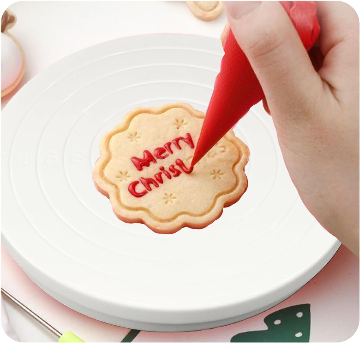 2PCS Cake Decorating Turntable 5.5inch Revolving Stand, Plastic Round Rotating Cookie Swivel for Home Kitchen Baking Tools Accessories Supplies Cupcake Pastry, Pink