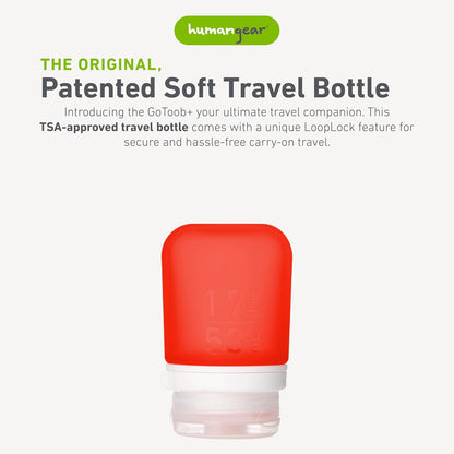 humangear GoToob+ (XL) | Refillable Silicone Travel Bottle | Locking Lid | Food-Safe Material | Blue, XL (6 fl.oz.; 177ml)