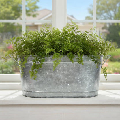 Hosley Galvanized Carry All Kitchen Utensil Caddy Serve Ware 13 Inch Long. Ideal for Floral Arrangements Party Garden Patio. O4