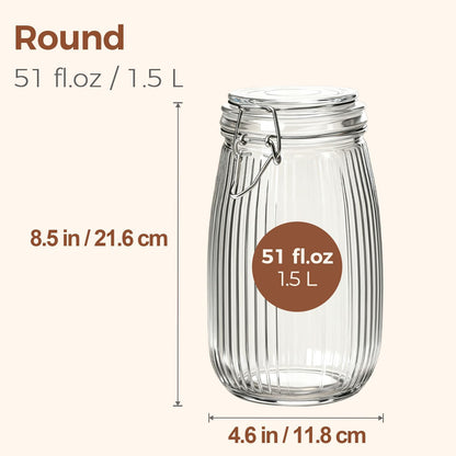 ComSaf 6-Pack 17oz Short Glass Jars for Drawers, Small Airtight Food Canisters for Spices, Nuts & Kids Snacks, Pint Sized Canning Jar Set for Jams, Pickles & Pantry Organization