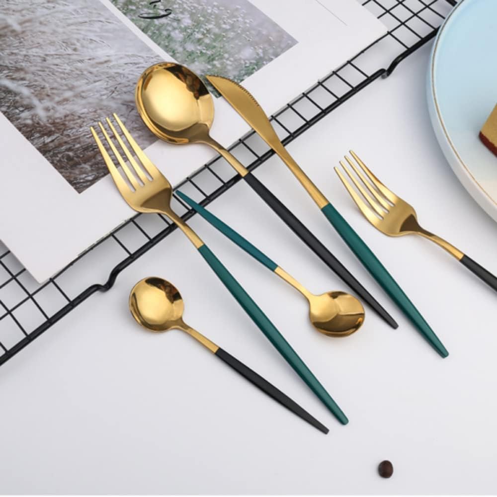 Portable Travel Utensils Set, 18/8 Stainless Steel 3 PCS Cutlery Set Including Knife Fork and Spoon, Reusable Travel Silverware Set with Case for Lunch Box Camping School Office