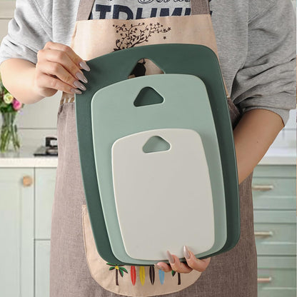 Cutting Board Set for Kitchen,Plastic Large-small Chopping Board Set of 3,Dishwasher Safe,BPA Free