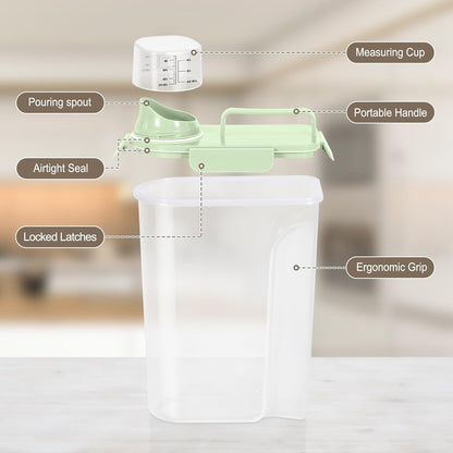 TBMax Rice Container 10 Lbs, Cereal Container Oatmeal Storage, Airtight Food Dispenser with Easy-pouring Spout & Handy Cup for Flour Grain Beans, Pet Dog Cat Bird Food Storage Container