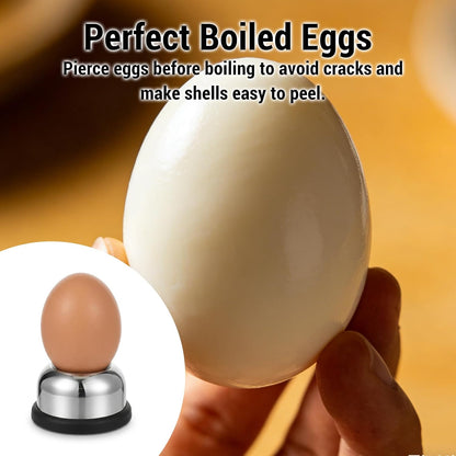 Egg Piercer, Egg Punch Tool Stainless Steel Needle with Anti-Slip Base